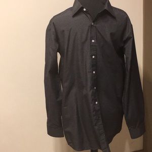 Men's Black dress shirt with white patterns
